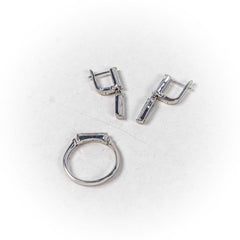 Set Bijuterii STILL Argint 925 - Pandantiv, Inel, Cercei, Zirconia, Marime Inel 8, Incolor