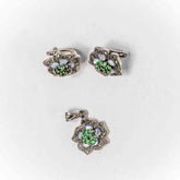 Set Bijuterii STILL Argint 925 - Pandantiv, Cercei, Zirconia si Marcasite, Verde