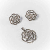 Set Bijuterii STILL Argint 925 - Pandantiv, Cercei, Marcasite, Gri Metalic