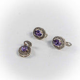 Set Bijuterii STILL Argint 925 - Pandantiv, Cercei, Ametist si Marcasite, Violet