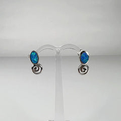 Cercei opal cu șurub din argint 925, 10 mm - vedere 2