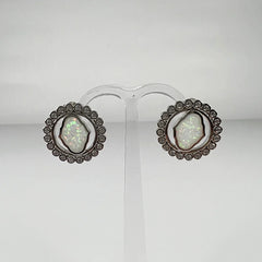 Cercei opal cu surub din argint 925 - 15mm - vedere 2