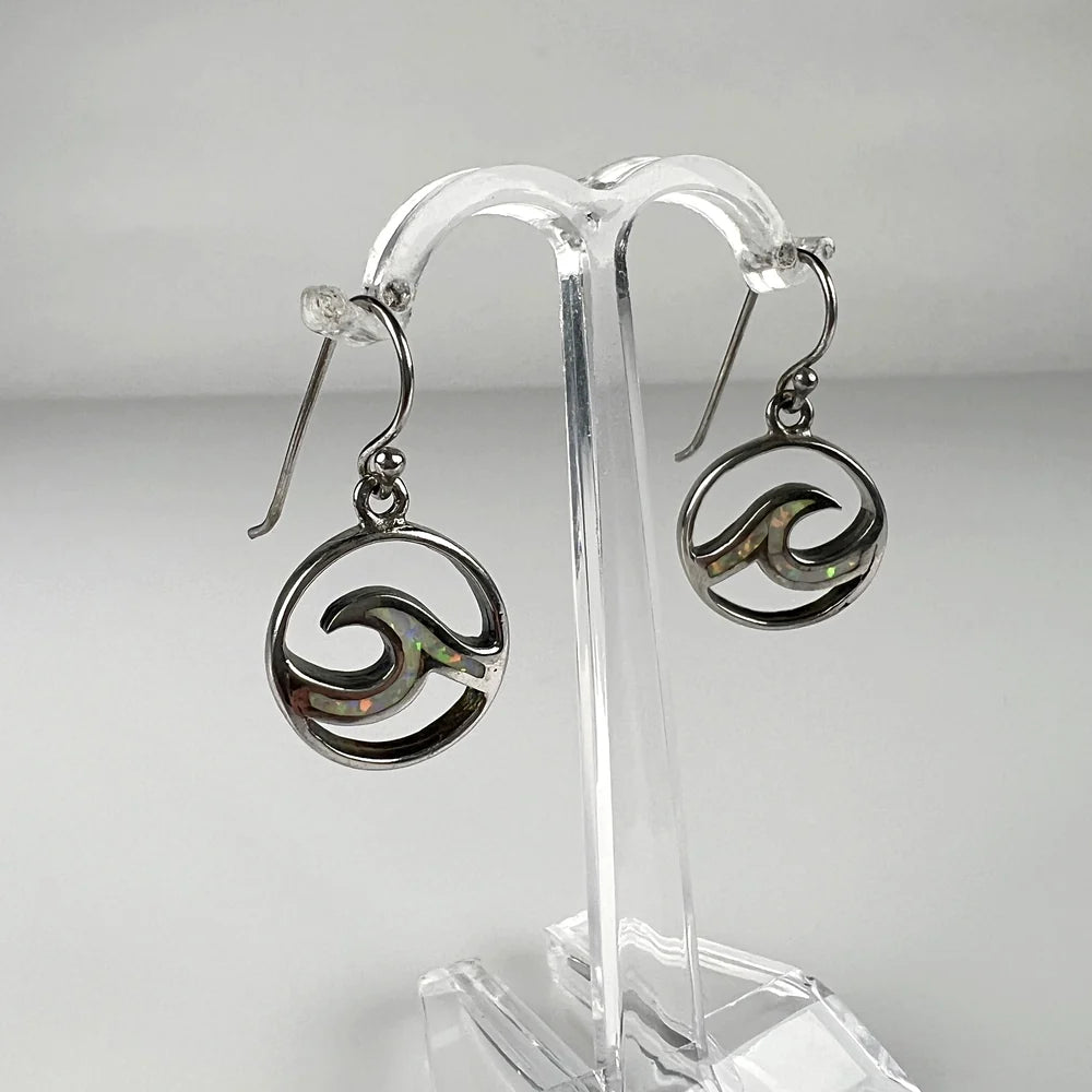 Cercei drop opal cu carlig din argint 925 - 15mm - vedere 1