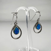 Cercei drop opal cu carlig din argint 925 - 15mm - vedere 1