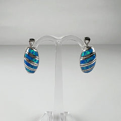 Cercei drop opal leverback argint 925 - 20mm - vedere 2
