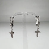 Cercei drop zirconia cu prindere leverback din argint 925 - vedere 1