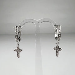 Cercei drop zirconia cu prindere leverback din argint 925 - vedere 1