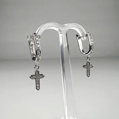 Cercei drop zirconia cu prindere leverback din argint 925 - vedere 2