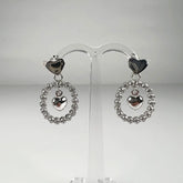 Cercei drop zirconia cu surub argint 925 - 22mm - vedere 1