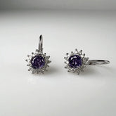 Cercei drop zirconia cu prindere leverback din argint 925 - vedere 1