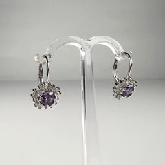 Cercei drop zirconia cu prindere leverback din argint 925 - vedere 2