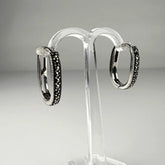 Cercei creole marcasite argint 925 - 19mm - vedere 1