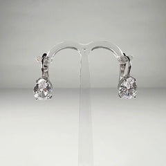 Cercei drop zirconia cu prindere leverback din argint 925 - vedere 1