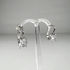 Cercei drop zirconia cu prindere leverback din argint 925 - vedere 2