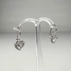Cercei drop zirconia cu prindere leverback din argint 925 - vedere 2