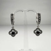 Cercei lungi zirconia cu prindere leverback din argint 925 - vedere 1