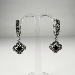Cercei lungi zirconia cu prindere leverback din argint 925 - vedere 1