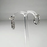 Cercei creole argint 925 cu zirconia si prindere leverback 13mm - vedere 1