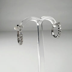 Cercei creole argint 925 cu zirconia si prindere leverback 13mm - vedere 1