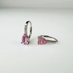 Cercei drop zirconia cu prindere leverback din argint 925 - vedere 1