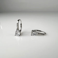 Cercei drop zirconia cu prindere leverback din argint 925 - vedere 1