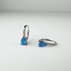 Cercei drop zirconia cu prindere leverback din argint 925 - vedere 1
