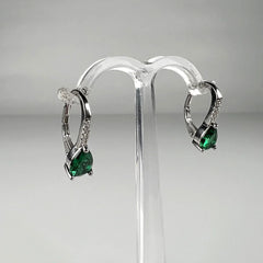 Cercei drop zirconia cu prindere leverback din argint 925 - vedere 2
