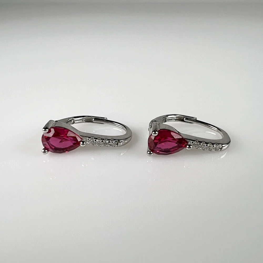 Cercei drop zirconia cu prindere leverback din argint 925 - vedere 1