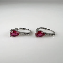 Cercei drop zirconia cu prindere leverback din argint 925 - vedere 1