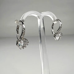 Cercei drop zirconia cu prindere leverback din argint 925 - vedere 2