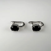 Cercei creole zirconia cu prindere leverback din argint 925 - vedere 1