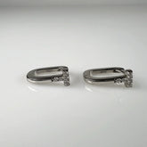 Cercei creole din argint 925 cu zirconia si prindere leverback - vedere 1