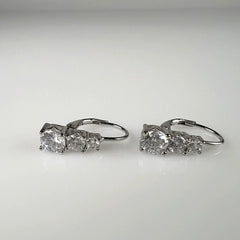 Cercei drop zirconia cu prindere leverback din argint 925 - vedere 1