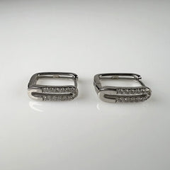 Cercei creole zirconia argint 925 leverback 15mm - vedere 1