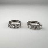 Cercei creole argint 925 cu zirconia si prindere leverback 11mm - vedere 1