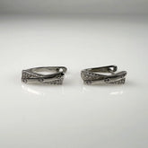 Cercei creole argint 925 cu zirconia si prindere leverback 14mm - vedere 1