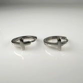 Cercei creole zirconia cu prindere leverback din argint 925 - vedere 1