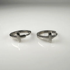 Cercei creole zirconia cu prindere leverback din argint 925 - vedere 1