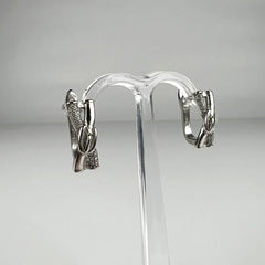 Cercei creole zirconia leverback argint 925, 15mm - vedere 2