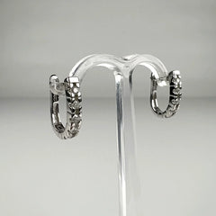 Cercei creole zirconia leverback argint 925 14mm - vedere 2