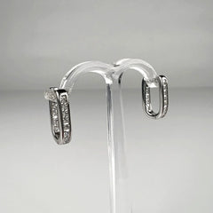 Cercei creole zirconia lever-back din argint 925 13mm - vedere 2