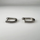 Cercei creole argint 925 cu zirconia si leverback 13mm - vedere 1
