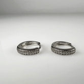 Cercei creole argint 925 cu zirconia si prindere leverback 13mm - vedere 1