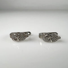 Cercei creole zirconia cu prindere leverback din argint 925 - vedere 1