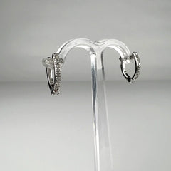 Cercei creole argint 925 cu zirconia si prindere leverback 12mm - vedere 2