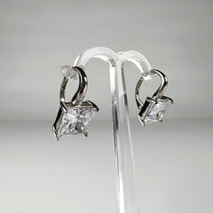 Cercei drop zirconia cu prindere leverback din argint 925 - vedere 2