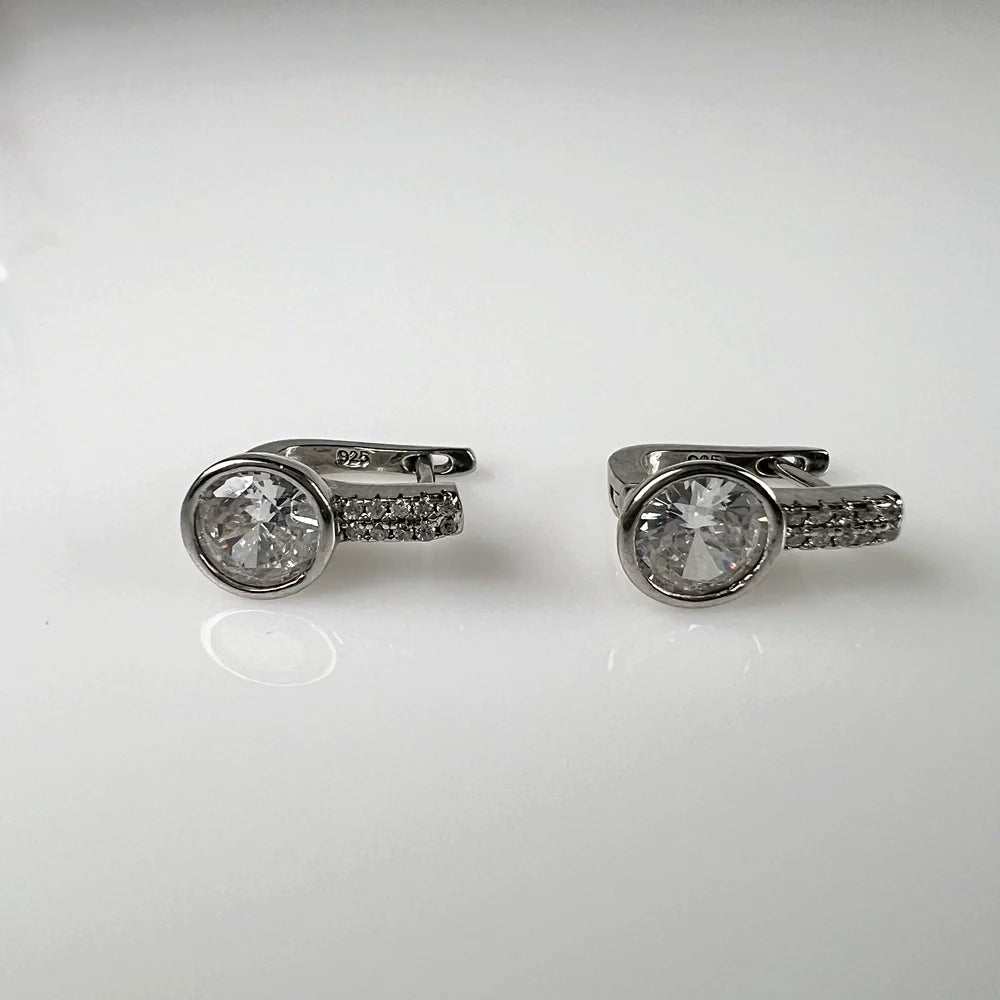 Cercei drop zirconia cu prindere leverback din argint 925 - vedere 1