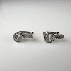 Cercei drop zirconia cu prindere leverback din argint 925 - vedere 1