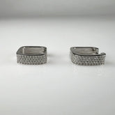 Cercei creole zirconia cu prindere leverback din argint 925 - vedere 1