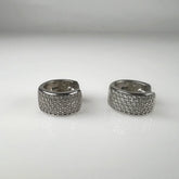 Cercei creole zirconia leverback din argint 925 - 12mm - vedere 1